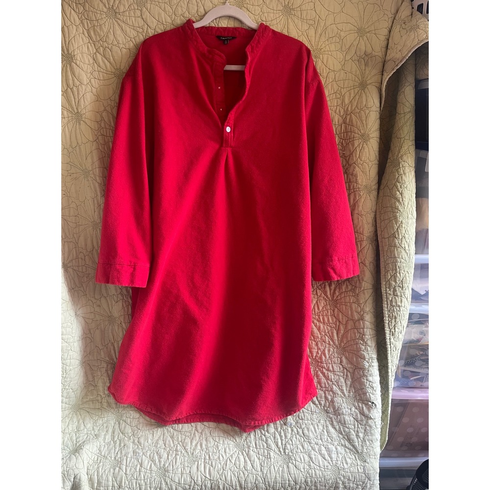 J. Peterman Red Flannel Nightshirt Cozy Classic